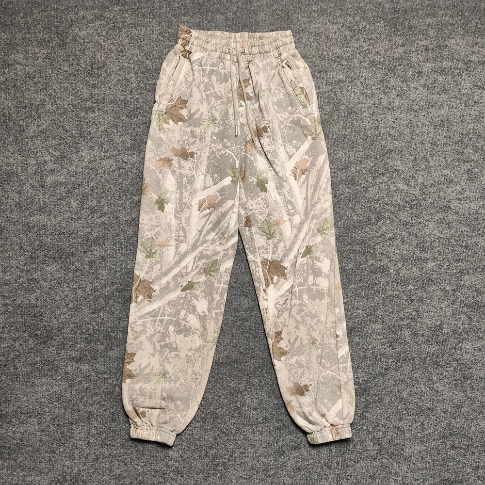 Abercrombie & Fitch Sweatpants Womens XXS Gray Camo Fleece Joggers Elastic Waist
